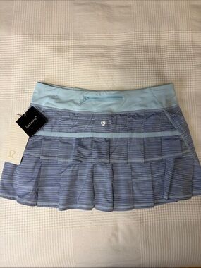 Lululemon Pace Setter Skirt in Twisted Stripe Caspian Blue